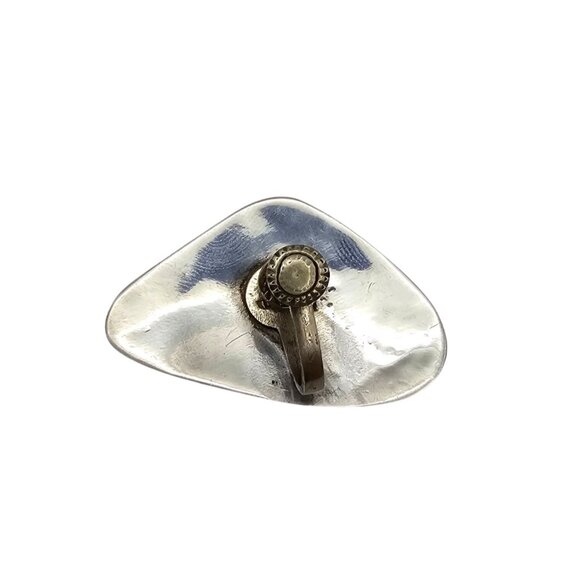 Alpaca Silver Screw Back Earring Abalone Inlay Swordfish Upcycle Craft - Picture 15 of 15